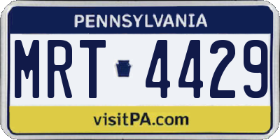 PA license plate MRT4429