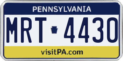 PA license plate MRT4430