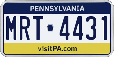 PA license plate MRT4431