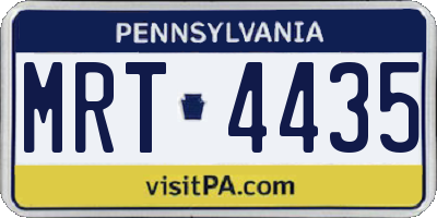 PA license plate MRT4435