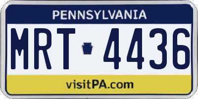 PA license plate MRT4436