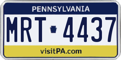 PA license plate MRT4437