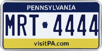 PA license plate MRT4444