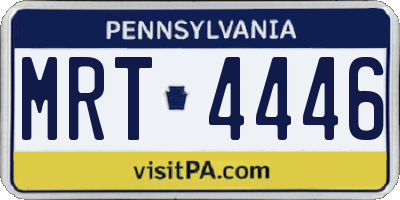 PA license plate MRT4446