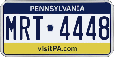 PA license plate MRT4448