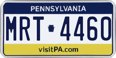 PA license plate MRT4460