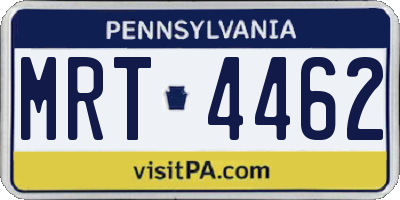 PA license plate MRT4462