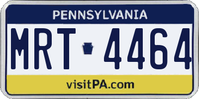 PA license plate MRT4464
