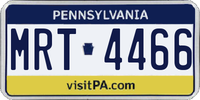 PA license plate MRT4466