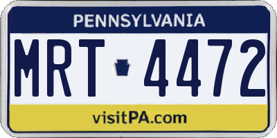 PA license plate MRT4472