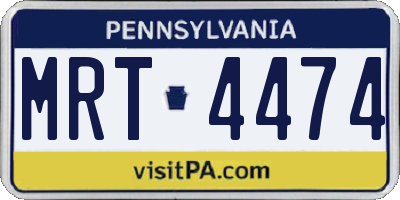 PA license plate MRT4474