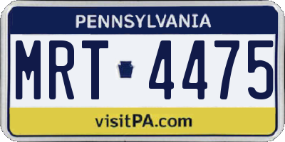 PA license plate MRT4475