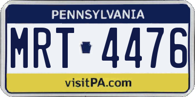 PA license plate MRT4476