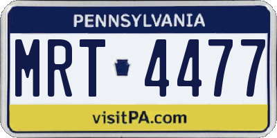 PA license plate MRT4477