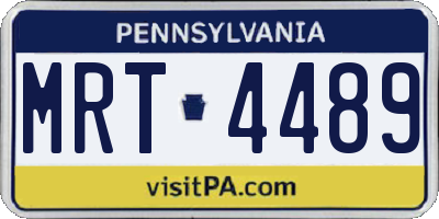 PA license plate MRT4489