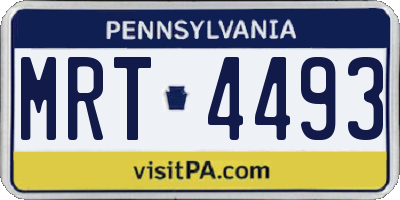 PA license plate MRT4493