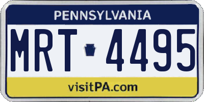 PA license plate MRT4495