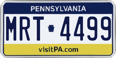 PA license plate MRT4499