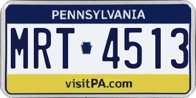 PA license plate MRT4513