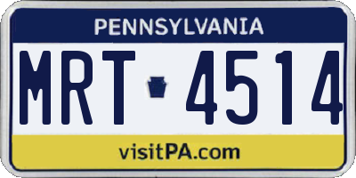 PA license plate MRT4514