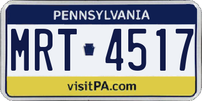 PA license plate MRT4517