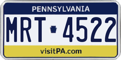 PA license plate MRT4522