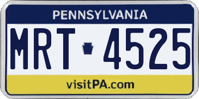 PA license plate MRT4525
