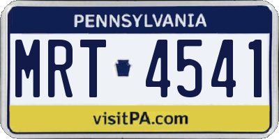 PA license plate MRT4541