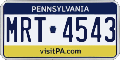 PA license plate MRT4543