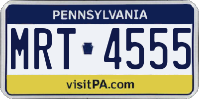 PA license plate MRT4555