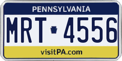 PA license plate MRT4556
