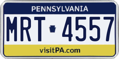 PA license plate MRT4557