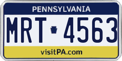 PA license plate MRT4563