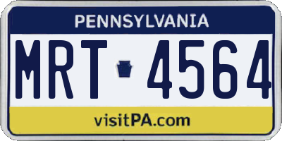 PA license plate MRT4564