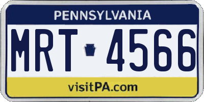 PA license plate MRT4566