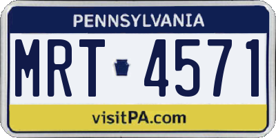 PA license plate MRT4571