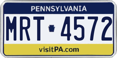 PA license plate MRT4572