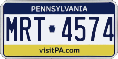 PA license plate MRT4574