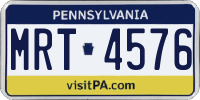PA license plate MRT4576