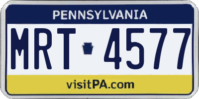 PA license plate MRT4577