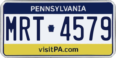 PA license plate MRT4579