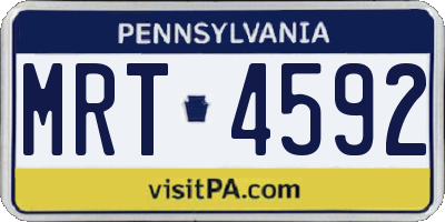 PA license plate MRT4592