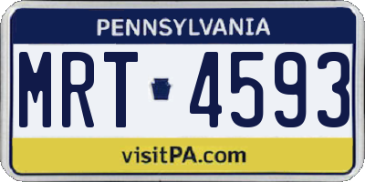 PA license plate MRT4593