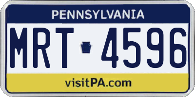 PA license plate MRT4596