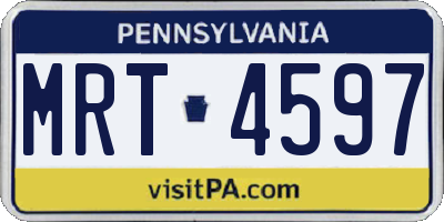 PA license plate MRT4597
