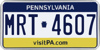 PA license plate MRT4607