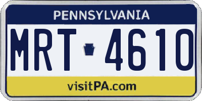 PA license plate MRT4610