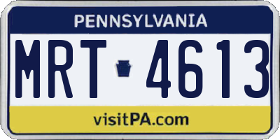 PA license plate MRT4613