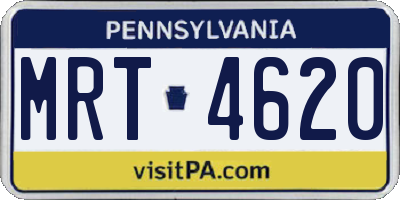 PA license plate MRT4620