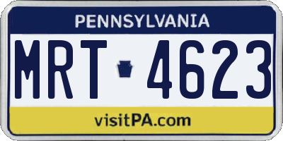 PA license plate MRT4623